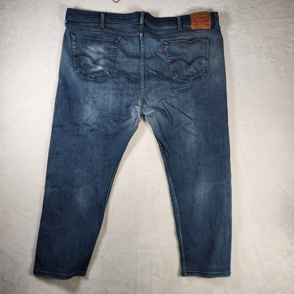 Levi's 502 Jeans Men's 46x30 Medium Wash Relaxed Taper Big Tall Distressed‎